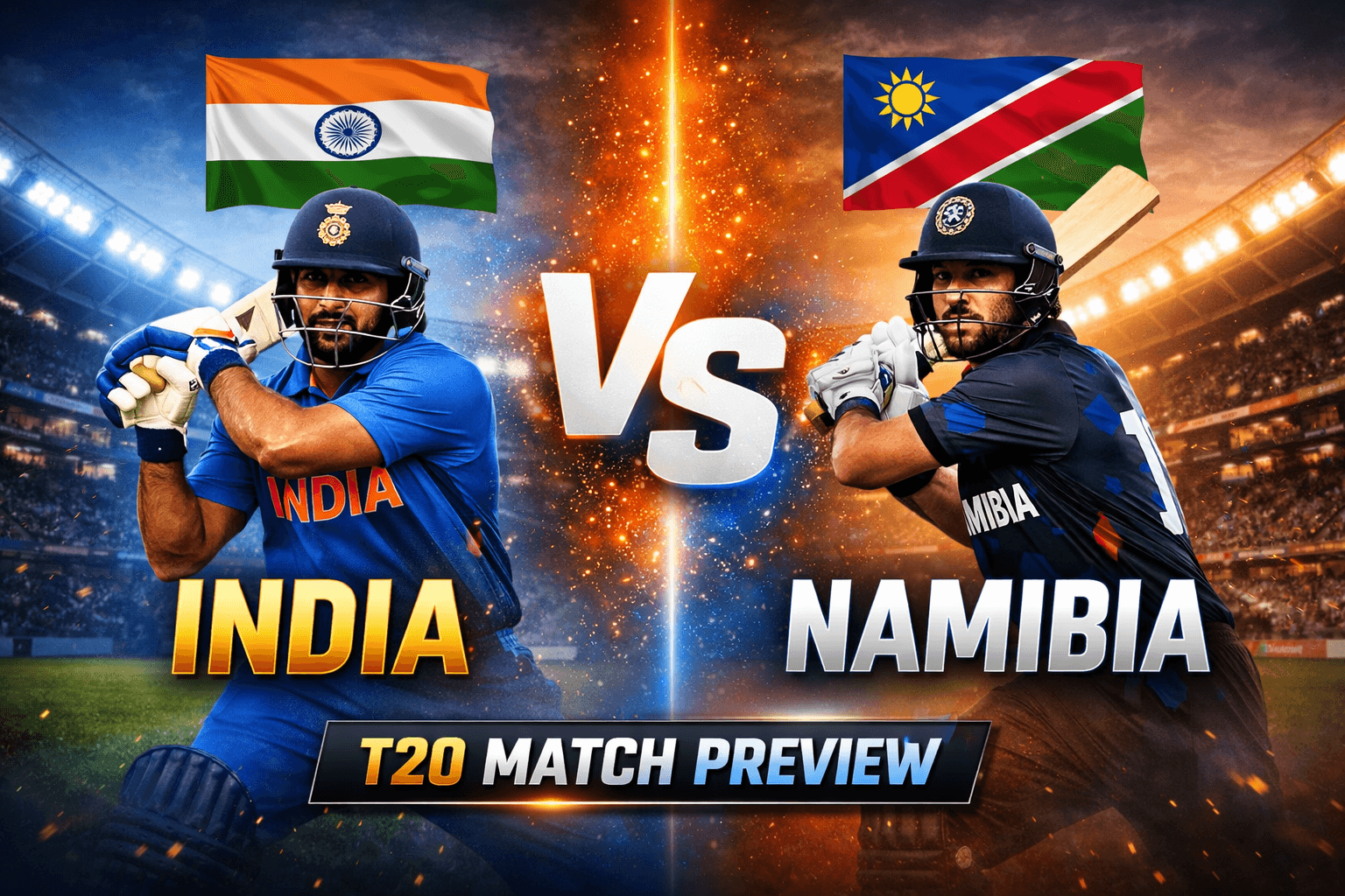 India vs Namibia Match Preview – Full Analysis, Pitch Report & Key Players