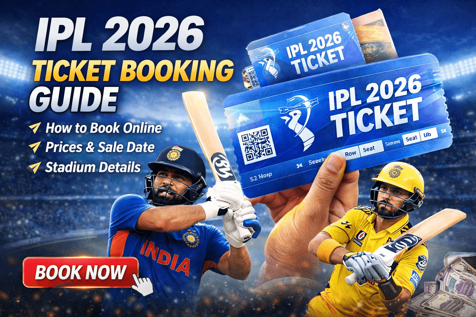 IPL 2026 Ticket Booking Guide: How to Book Online, Prices, Dates & Stadium Details